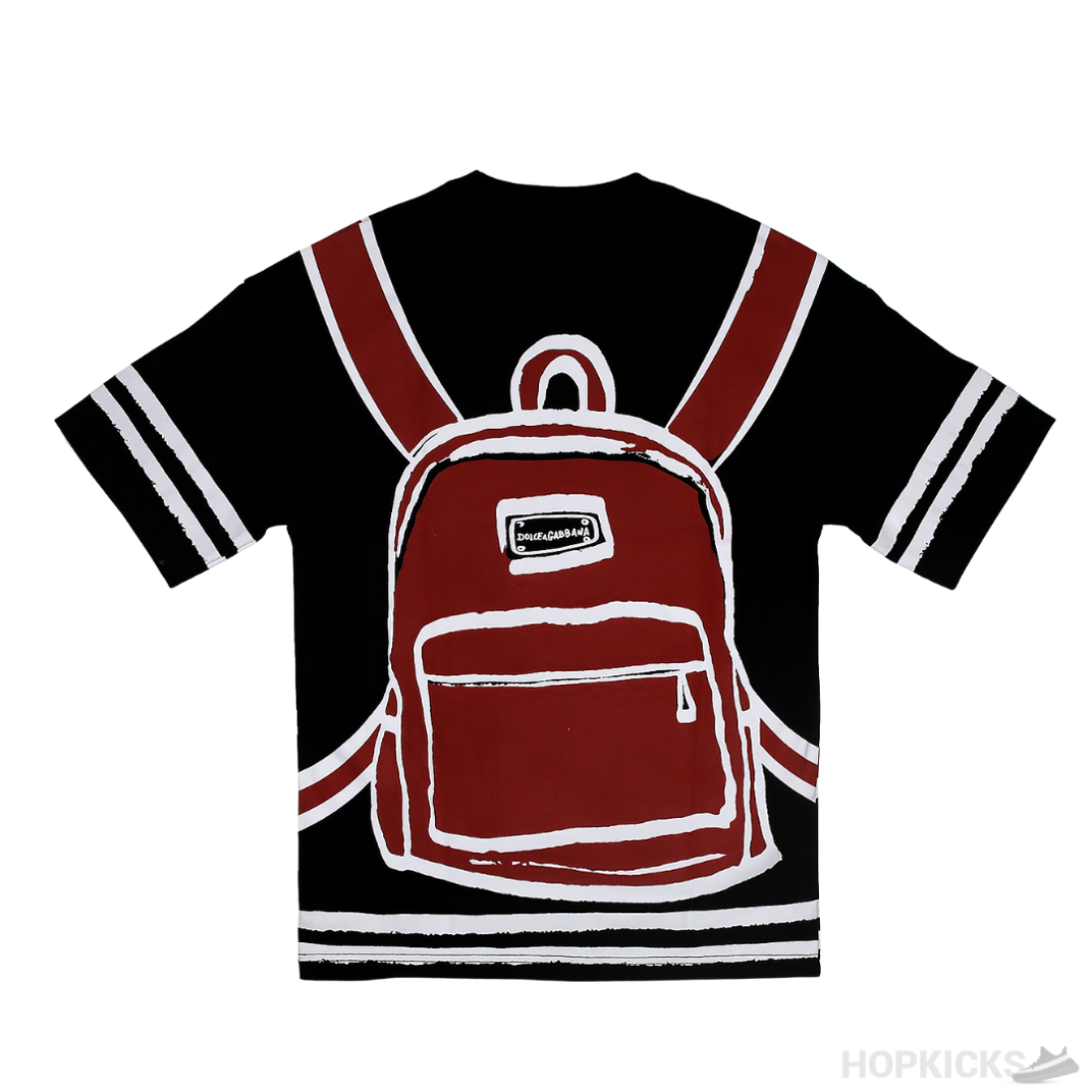 D&G Cotton Backpack Print Black T-Shirt